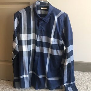 Burberry Long Sleeve Check Stretch Shirt